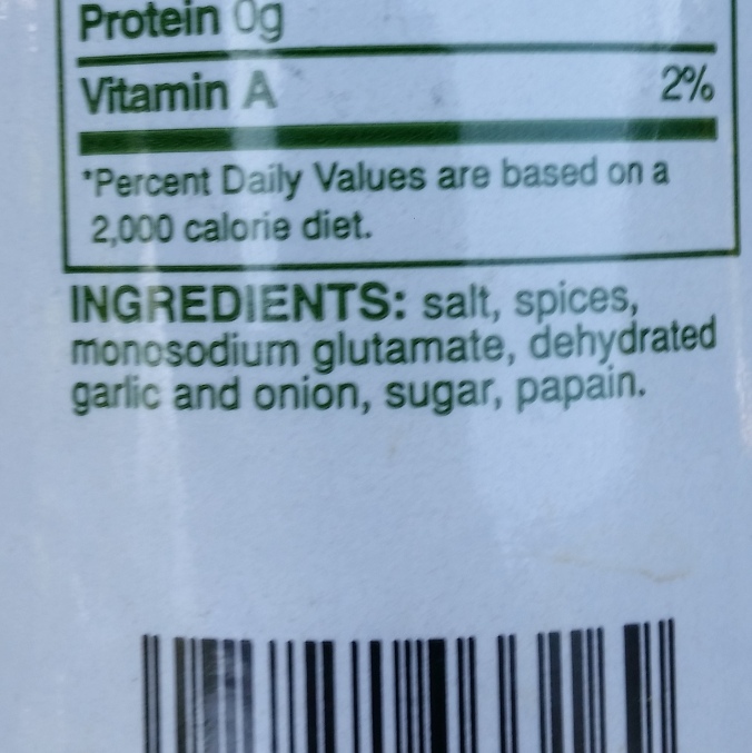 Here is the spice I was using to flavor my eggs, prominently featuring the dreaded chemical as the 3rd ingredient!